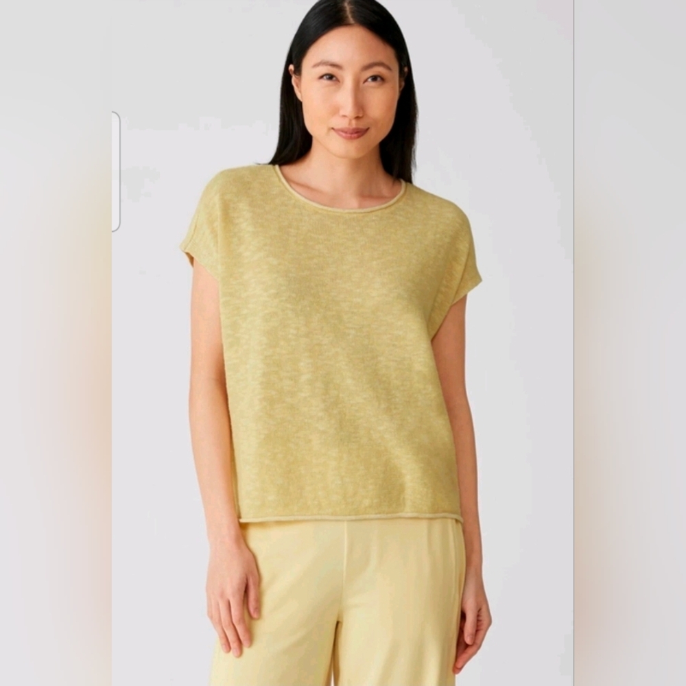 EILEEN FISHER Top Women’s Size XS Large Shirt Organic Linen Slub Sleeveless